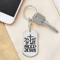 Need Jesus Keychain Stainless Steel or 18k Gold Dog Tag Keyring-Express Your Love Gifts