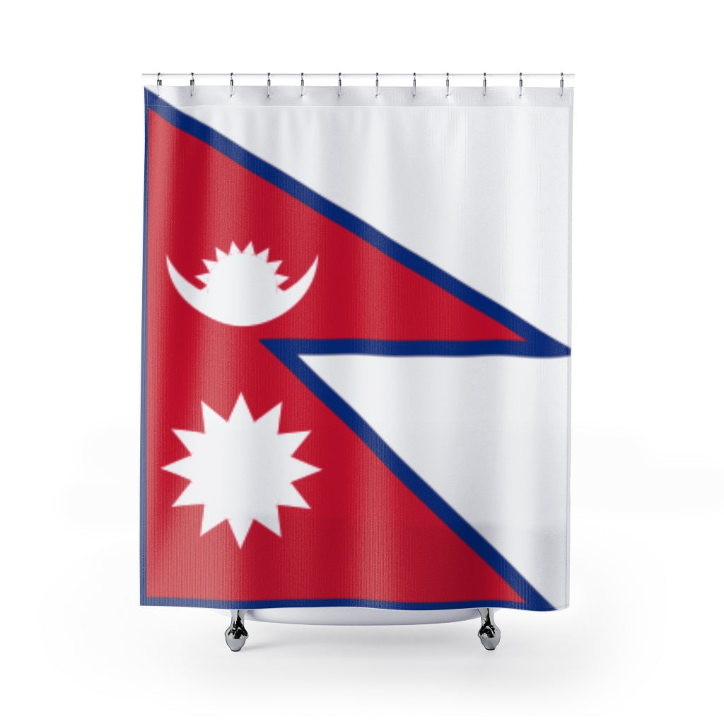 Nepal Flag Stylish Design 71" x 74" Elegant Waterproof Shower Curtain for a Spa-like Bathroom Paradise Exceptional Craftsmanship-Express Your Love Gifts