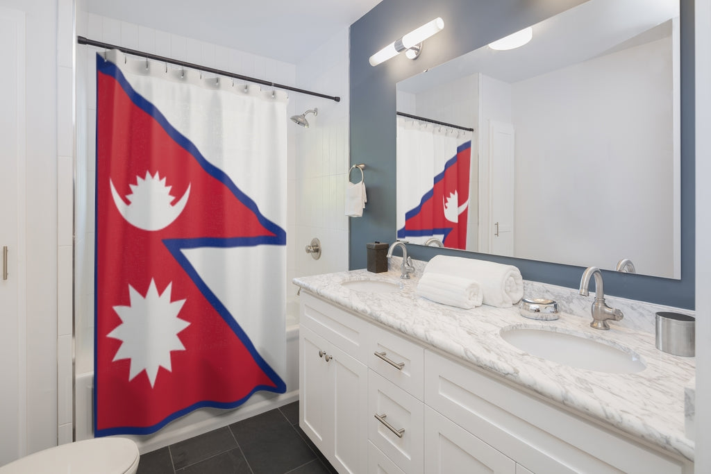 Nepal Flag Stylish Design 71" x 74" Elegant Waterproof Shower Curtain for a Spa-like Bathroom Paradise Exceptional Craftsmanship-Express Your Love Gifts