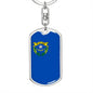 Nevada State Flag Keychain Dog Tag Stainless Steel or 18k Gold-Express Your Love Gifts