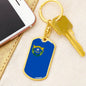 Nevada State Flag Keychain Dog Tag Stainless Steel or 18k Gold-Express Your Love Gifts