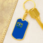 Nevada State Flag Keychain Dog Tag Stainless Steel or 18k Gold-Express Your Love Gifts