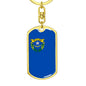 Nevada State Flag Keychain Dog Tag Stainless Steel or 18k Gold-Express Your Love Gifts
