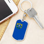 Nevada State Flag Keychain Dog Tag Stainless Steel or 18k Gold-Express Your Love Gifts