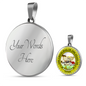 Nevada State Seal Necklace Circle Pendant Stainless Steel or 18k Gold 18-22"-Express Your Love Gifts