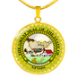 Nevada State Seal Necklace Circle Pendant Stainless Steel or 18k Gold 18-22"-Express Your Love Gifts