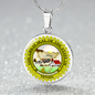 Nevada State Seal Necklace Circle Pendant Stainless Steel or 18k Gold 18-22"-Express Your Love Gifts