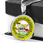 Nevada State Seal Necklace Circle Pendant Stainless Steel or 18k Gold 18-22"-Express Your Love Gifts