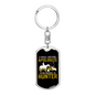 Never Apologize Hunter Keychain Stainless Steel or 18k Gold Dog Tag Keyring-Express Your Love Gifts