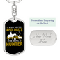 Never Apologize Hunter Keychain Stainless Steel or 18k Gold Dog Tag Keyring-Express Your Love Gifts