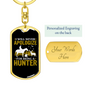 Never Apologize Hunter Keychain Stainless Steel or 18k Gold Dog Tag Keyring-Express Your Love Gifts