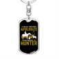 Never Apologize Hunter Keychain Stainless Steel or 18k Gold Dog Tag Keyring-Express Your Love Gifts