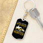 Never Apologize Hunter Keychain Stainless Steel or 18k Gold Dog Tag Keyring-Express Your Love Gifts