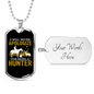 Never Apologize Hunter Necklace Stainless Steel or 18k Gold Dog Tag 24" Chain-Express Your Love Gifts