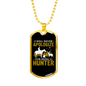 Never Apologize Hunter Necklace Stainless Steel or 18k Gold Dog Tag 24" Chain-Express Your Love Gifts
