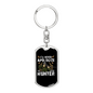Never Apologize Keychain Stainless Steel or 18k Gold Dog Tag Keyring-Express Your Love Gifts