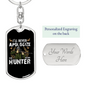 Never Apologize Keychain Stainless Steel or 18k Gold Dog Tag Keyring-Express Your Love Gifts