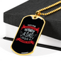 Never Fish Fishing Necklace Stainless Steel or 18k Gold Dog Tag 24" Chain-Express Your Love Gifts