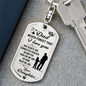 Never Forget Daughter To Dad Keychain Stainless Steel or 18k Gold Dog Tag Keyring-Express Your Love Gifts