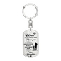 Never Forget Daughter To Dad Keychain Stainless Steel or 18k Gold Dog Tag Keyring-Express Your Love Gifts