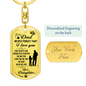 Never Forget Daughter To Dad Keychain Stainless Steel or 18k Gold Dog Tag Keyring-Express Your Love Gifts