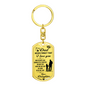 Never Forget Daughter To Dad Keychain Stainless Steel or 18k Gold Dog Tag Keyring-Express Your Love Gifts