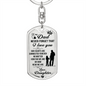 Never Forget Daughter To Dad Keychain Stainless Steel or 18k Gold Dog Tag Keyring-Express Your Love Gifts