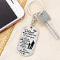Never Forget Daughter To Dad Keychain Stainless Steel or 18k Gold Dog Tag Keyring-Express Your Love Gifts