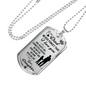 Never Forget Daughter To Dad Necklace Stainless Steel or 18k Gold Dog Tag 24" Chain-Express Your Love Gifts