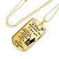 Never Forget Daughter To Dad Necklace Stainless Steel or 18k Gold Dog Tag 24" Chain-Express Your Love Gifts