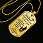 Never Forget Daughter To Dad Necklace Stainless Steel or 18k Gold Dog Tag 24" Chain-Express Your Love Gifts