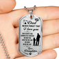 Never Forget Daughter To Dad Necklace Stainless Steel or 18k Gold Dog Tag 24" Chain-Express Your Love Gifts