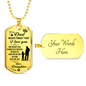 Never Forget Daughter To Dad Necklace Stainless Steel or 18k Gold Dog Tag 24" Chain-Express Your Love Gifts