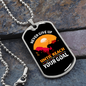 Never Give Up Horse Necklace Stainless Steel or 18k Gold Dog Tag 24" Chain-Express Your Love Gifts