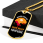 Never Give Up Horse Necklace Stainless Steel or 18k Gold Dog Tag 24" Chain-Express Your Love Gifts