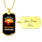 Never Give Up Horse Necklace Stainless Steel or 18k Gold Dog Tag 24" Chain-Express Your Love Gifts