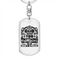 Never Give You Anything Keychain Stainless Steel or 18k Gold Dog Tag Keyring-Express Your Love Gifts