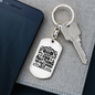 Never Give You Anything Keychain Stainless Steel or 18k Gold Dog Tag Keyring-Express Your Love Gifts