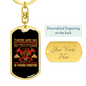 Never Given But Earned Firefighter Keychain Stainless Steel or 18k Gold Dog Tag Keyring-Express Your Love Gifts