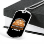 Never Go For A Walk Brown Necklace Stainless Steel or 18k Gold Dog Tag 24" Chain-Express Your Love Gifts