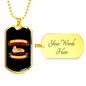 Never Go For a Walk Necklace Stainless Steel or 18k Gold Dog Tag 24" Chain-Express Your Love Gifts