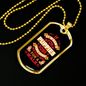 Never Go For A Walk Pink Necklace Stainless Steel or 18k Gold Dog Tag 24" Chain-Express Your Love Gifts