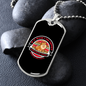 Never Go For A Walk Red Necklace Stainless Steel or 18k Gold Dog Tag 24" Chain-Express Your Love Gifts
