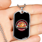 Never Go For A Walk Red Necklace Stainless Steel or 18k Gold Dog Tag 24" Chain-Express Your Love Gifts