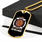 Never Go For A Walk White Necklace Stainless Steel or 18k Gold Dog Tag 24" Chain-Express Your Love Gifts
