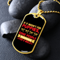 Never Go For A Walk Yellow Necklace Stainless Steel or 18k Gold Dog Tag 24" Chain-Express Your Love Gifts