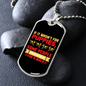 Never Go For A Walk Yellow Necklace Stainless Steel or 18k Gold Dog Tag 24" Chain-Express Your Love Gifts
