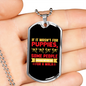 Never Go For A Walk Yellow Necklace Stainless Steel or 18k Gold Dog Tag 24" Chain-Express Your Love Gifts