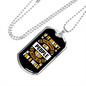 Never Go For a Walk Yellow White Necklace Stainless Steel or 18k Gold Dog Tag 24" Chain-Express Your Love Gifts