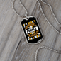 Never Go For a Walk Yellow White Necklace Stainless Steel or 18k Gold Dog Tag 24" Chain-Express Your Love Gifts